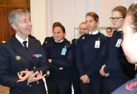 Le vice-amiral Cullerre au CIN de Brest