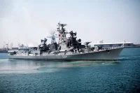 Le destroyer INS Ranvir (classe Rajput) de la marine indienne