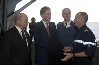 Les ministres de la défense à bord de Corsican Lion