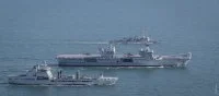 La frégate La Motte-Picquet, le HMS Queen Elizabeth et le RFA Tideforce