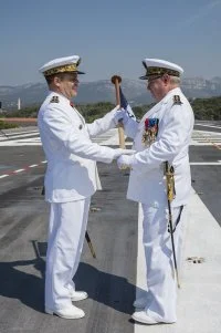 Transfert de la marque entre l’Amiral Bernard Rogel et l’Amiral Christophe Prazuck