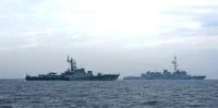 La frégate Primauguet et la corvette polonaise Kaszub