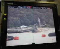 L'USS Nautilus vu au travers du périscope