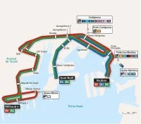 Carte du réseau de transport public dans la Base Navale de Toulon