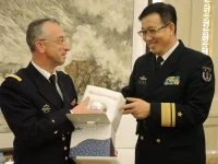 Le contre-amiral Morio de l’Isle et le général Ci Guowei