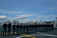 Les stagiaires de la PMM Belfort sur le pont de l'Aconit