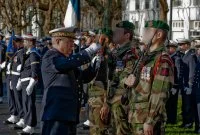 Remise de la Croix de la Valeur Militaire au Commando Jaubert