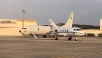 Un Falcon 200 « Gardian » de la flottille 25 F, basé en Polynésie Française, se pose au Japon