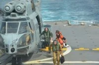 Le général Montocchio est arrivé par PUMA à bord du Surcouf