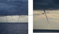 La trombe marine aperçue par le Jean de Vienne