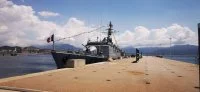 Le Cdt Ducuing dans le port d'Ajaccio