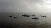 Des navires des Etats-Unis et d'autres participent Ã  un exercice photo au large de la cÃ´te du Panama pendant l'exercice Panamax 2007