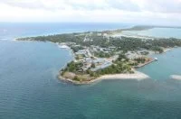 Les iles Kiribati vues d'hélicoptère
