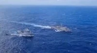 Le Dumont d’Urville et la corvette mexicaine Guanajuato