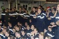 Dans le hangar de la Jeanne d'Arc