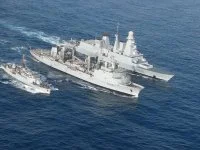 Ravitaillement à la mer entre la Marne, le Forbin et le Cdt Bouan