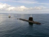 Le sous-marin Tourville lors de sa plongée statique