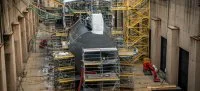 Le sous-marin Tourvile durant sa construction