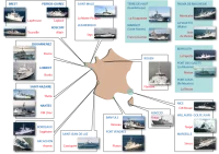 Carte des escales pour le 14 juillet 2008