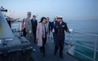 La présidente de la Géorgie visite le Commandant Birot