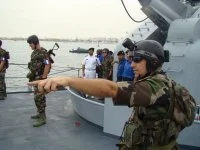 La brigade de protection en démonstration