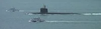 Le Terrible en surface dans le goulet de Brest