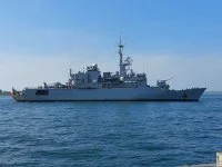 La frégate Ventôse en escale à Carthagène des Indes, en Colombie