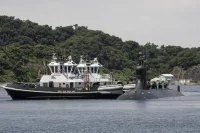 Le sous-marin USS Connecticut arrive à Yokosuka en juillet 2021