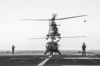 Appontage de 2 Super Puma espagnols et d'une Alouette sur le BPC Dixmude