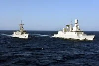 La frégate Chevalier Paul et la frégate égyptienne Alexandria