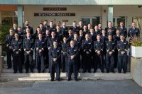 L’amiral Prazuck et les 37 participants du stage « futur commandant »