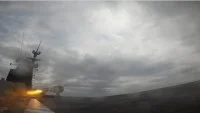 La frégate Courbet effectue un tir de missile Sadral