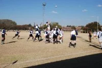 Action sur le terrain de rugby